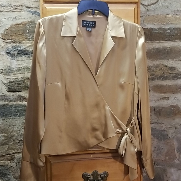 Beautiful Specer Jeremy Gold Wrap Blouse - Picture 1 of 2